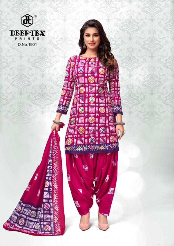 Deeptex Batik Plus Vol-19 Cotton Designer Exclusive Patiyala Dress Material
